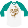 skull water color 3/4 Sleeve Shirt