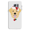 golden retriever dog with red santa's hat Samsung Galaxy S7