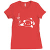 panda flat out with bamboo Ladies Fitted T-Shirt