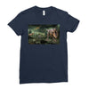 dinosaur attack Ladies Fitted T-Shirt
