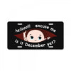 December  Peeking Out Baby Boy License Plate