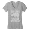 save the chubby unicorns (2) Women's V-Neck T-Shirt