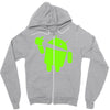 android eats apple Zipper Hoodie