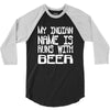 my indian name is runs with beer 3/4 Sleeve Shirt