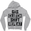 gas clutch shift repeat Zipper Hoodie
