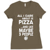care about pizza and 3 people girls Ladies Fitted T-Shirt