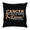 Cancer Picked The Wrong Diva Throw Pillow