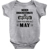 never underestimate an old man who was born in may Baby Onesie