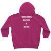 weekends coffe and dogs white back Youth Hoodie