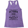 legends were born in october genuıne 1996 qualıty one kind of aged l Racerback Tank
