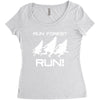 run forest run white color Women's Triblend Scoop T-shirt
