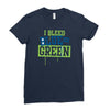 i bleed blue and green Ladies Fitted T-Shirt