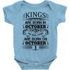 Real Kings Are Born On October 1 Baby Onesie
