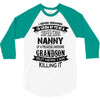 Super Cool Nanny Of A Freaking Awesome Grandson 3/4 Sleeve Shirt