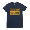 caution skinhead, ideal birthday gift or present Ladies Fitted T-Shirt