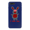 i love you bunny hare rabbit cupid couple kiss fun iPhone 7 Plus Case
