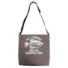 all i caught was this crappie fish Adjustable Strap Totes