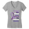 supporting the fighter, admiring the survivors, honoring the taken Women's V-Neck T-Shirt