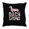 dachshund floral Throw Pillow