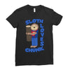 sloth loves chunk Ladies Fitted T-Shirt
