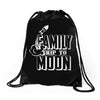 Family Trip To Moon Drawstring Bags