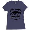 shark chart light blue t shirt Ladies Fitted T-Shirt