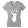 deer skull christmas Women's V-Neck T-Shirt