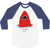 red blue shark 3/4 Sleeve Shirt