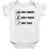Don't drown crash walk Tee Swim Bike Run Triathle Baby Onesie