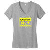 caution zombies crossing t shirt x large funny walking brains awesome Women's V-Neck T-Shirt