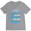 Pop Was Created because Grankids Need Real Heroes V-Neck Tee