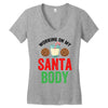 working on my santa body Women's V-Neck T-Shirt