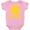 smiley pirate skull and crossbones Baby Onesie