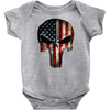 skull us flag Baby Onesie