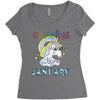 unicorns are born in january cute unicorn Women's Triblend Scoop T-shirt