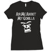 men's ask me about my gorilla Ladies Fitted T-Shirt