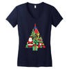 christmas tree made of bells stocking santa Women's V-Neck T-Shirt