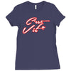 c'est la vie neon slogan Ladies Fitted T-Shirt