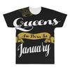 queens are born in january All Over Men's T-shirt