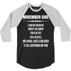 Super November Girl 3/4 Sleeve Shirt