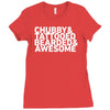 chubby tattooed bearded &amp; awesome Ladies Fitted T-Shirt