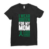 i wear green for my mom liver cancer awareness Ladies Fitted T-Shirt