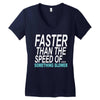 faster than the speed of something slower Women's V-Neck T-Shirt