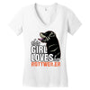 This Girl Loves Rottweiler Women's V-Neck T-Shirt