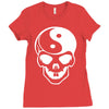 yin yang skull (2) Ladies Fitted T-Shirt