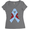 stomach cancer ribbon and rose Women's Triblend Scoop T-shirt