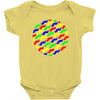 funny girly colorful patterns mustaches Baby Onesie