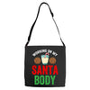 working on my santa body Adjustable Strap Totes