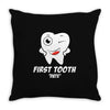 First Tooth Date Throw Pillow
