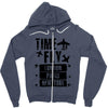 TIME TO FLY TO LONDON PARIS NEW YORK Zipper Hoodie